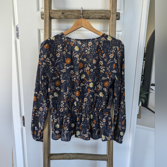 Women's Peplum Faux Wrap Blouse - Picture 10 of 10